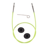 KnitPro Набор: неоново-зеленый тросик 35 см (60 см), заглушки, кабельный ключик. 10633